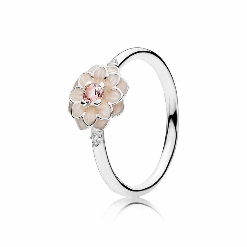 Anillos Apilables Pandora Blooming Dahlia Argint/Bej/Roz (EMALN2VT)